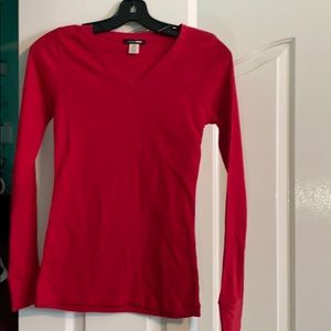 Red Long Sleeve Tee from FashionNova